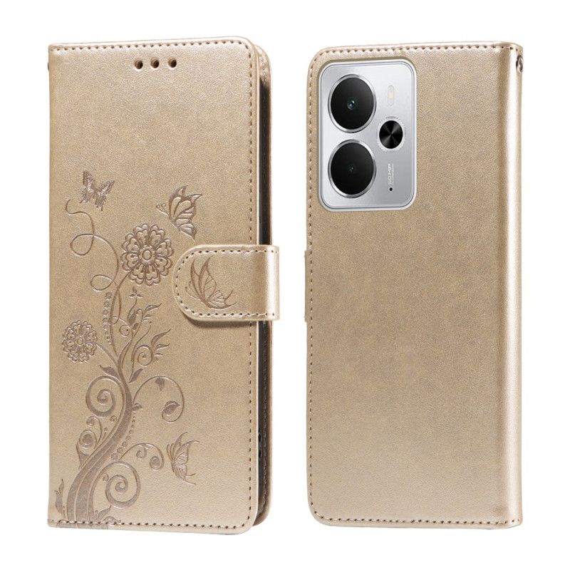 Housse Realme 14 5G Fleurettes et Papillons