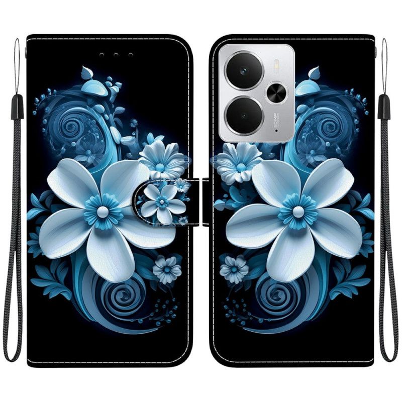 Housse Realme 14 5G Fleurs Bleues