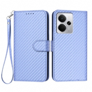 Housse Realme 14 5G / P3 5G Fibre Carbone à Lanière