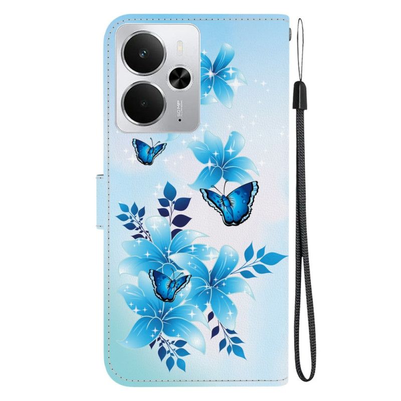 Housse Realme 14 5G Papillons Bleus