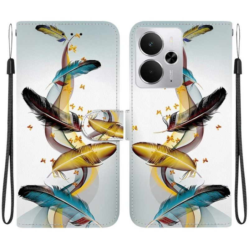 Housse Realme 14 5G Plumes et Papillons