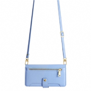 Housse Realme 14 5G Portefeuille à Fermeture Éclair avec Lanière et Bandoulière