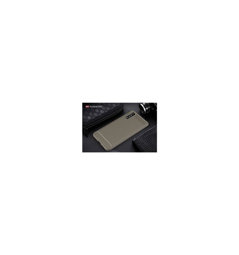 Coque Huawei P20 Carbone brossée