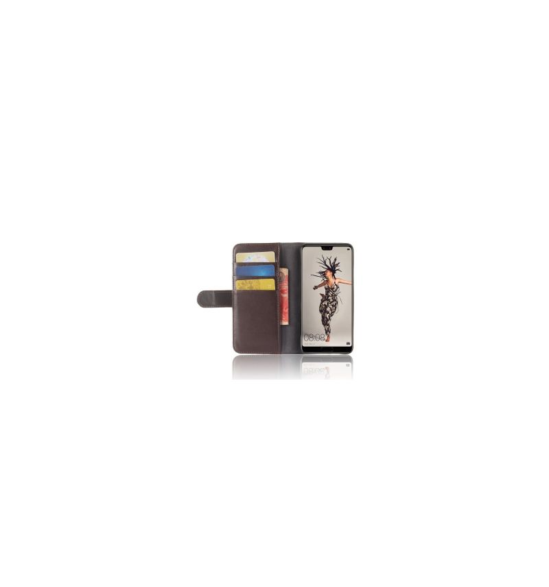 Housse Huawei P20 Cuir Premium - Marron