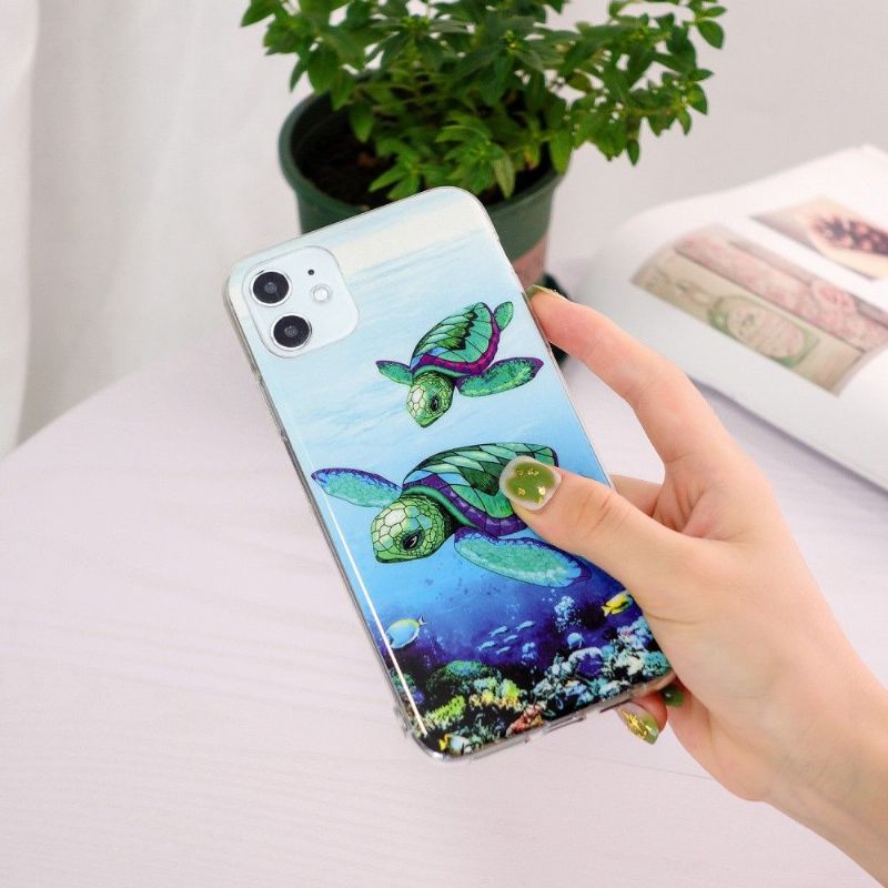 Coque iPhone 11 Fluorescente Tortues