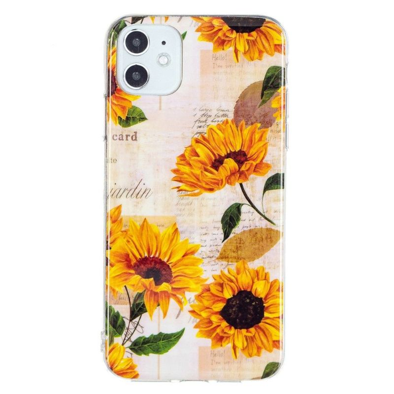 Coque iPhone 11 Fluorescente Tournesol Vintage