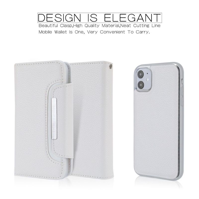 iPhone 11 - Housse et coque 2 en 1 effet cuir grainé