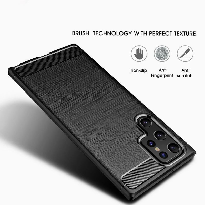 Coque Samsung Galaxy S22 Ultra 5G effet brossé silicone