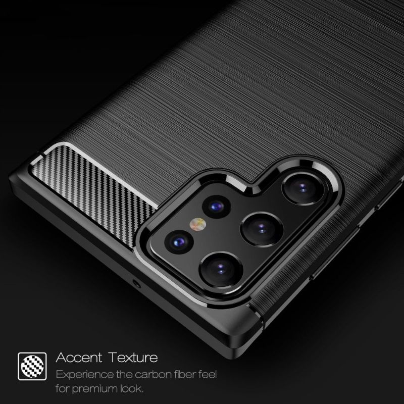 Coque Samsung Galaxy S22 Ultra 5G effet brossé silicone
