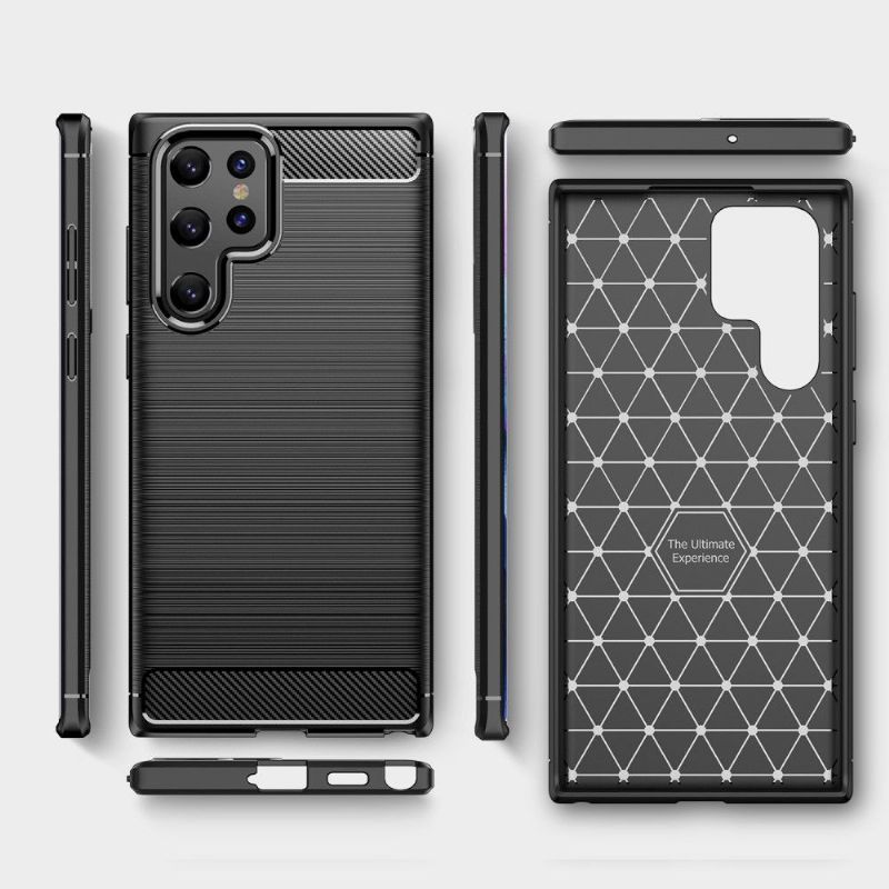 Coque Samsung Galaxy S22 Ultra 5G effet brossé silicone