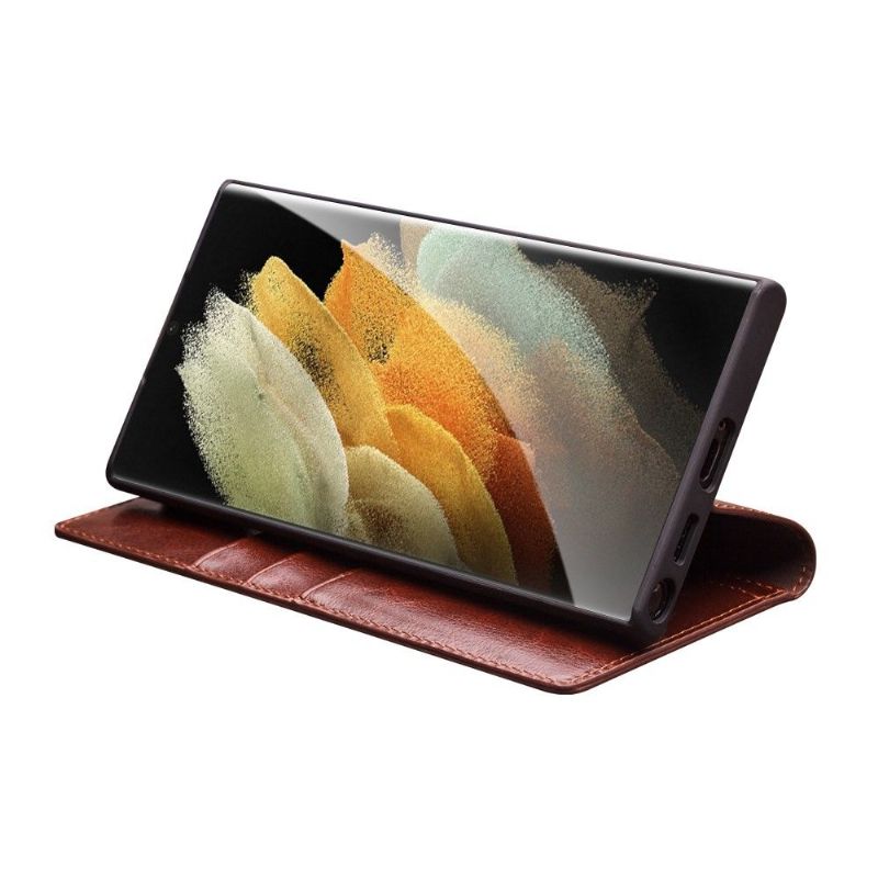 Housse Samsung Galaxy S22 Ultra 5G fait main en cuir véritable