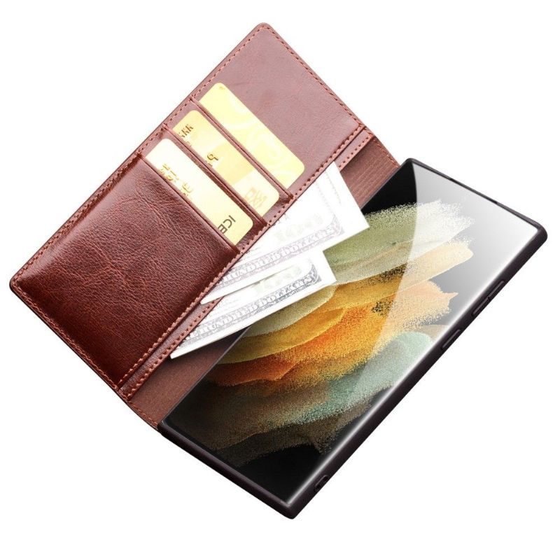 Housse Samsung Galaxy S22 Ultra 5G fait main en cuir véritable