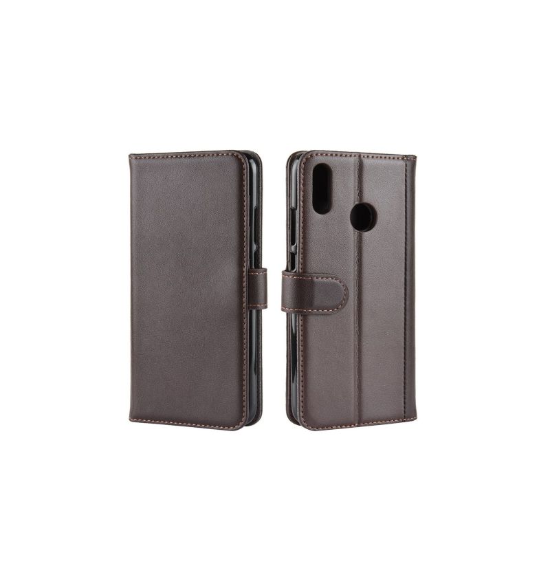 Honor 10 Lite - Housse cuir premium porte cartes - Marron