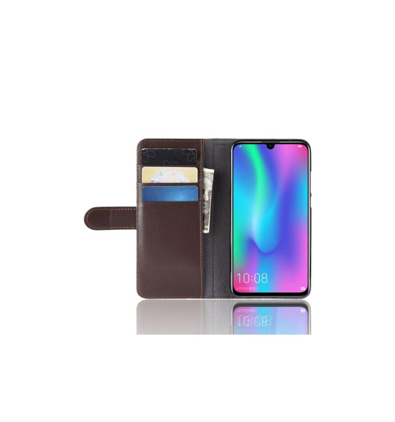 Honor 10 Lite - Housse cuir premium porte cartes - Marron