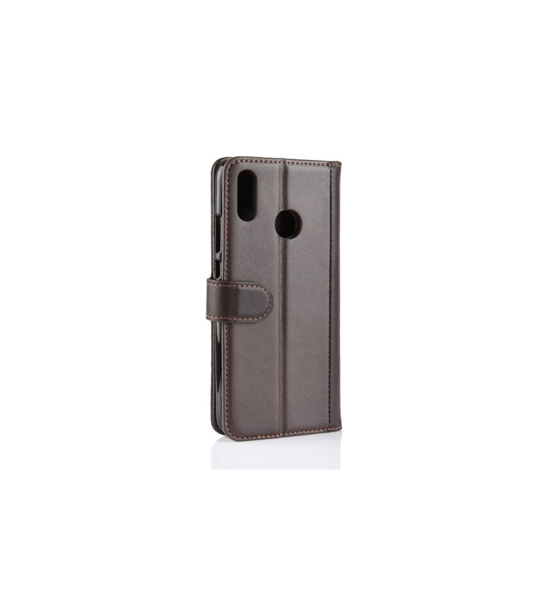 Honor 10 Lite - Housse cuir premium porte cartes - Marron