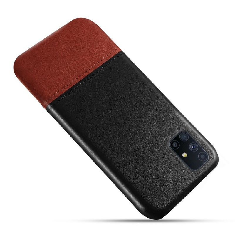 Coque Samsung Galaxy M51 Effet Cuir Bicolore
