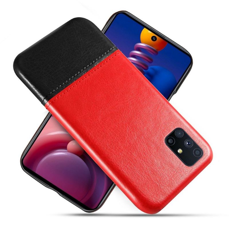 Coque Samsung Galaxy M51 Effet Cuir Bicolore