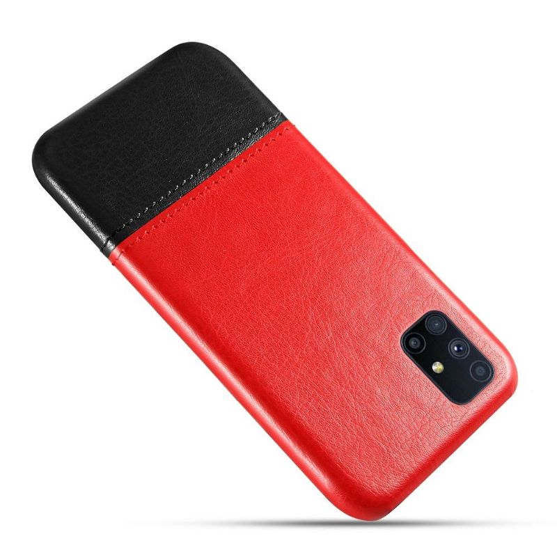 Coque Samsung Galaxy M51 Effet Cuir Bicolore