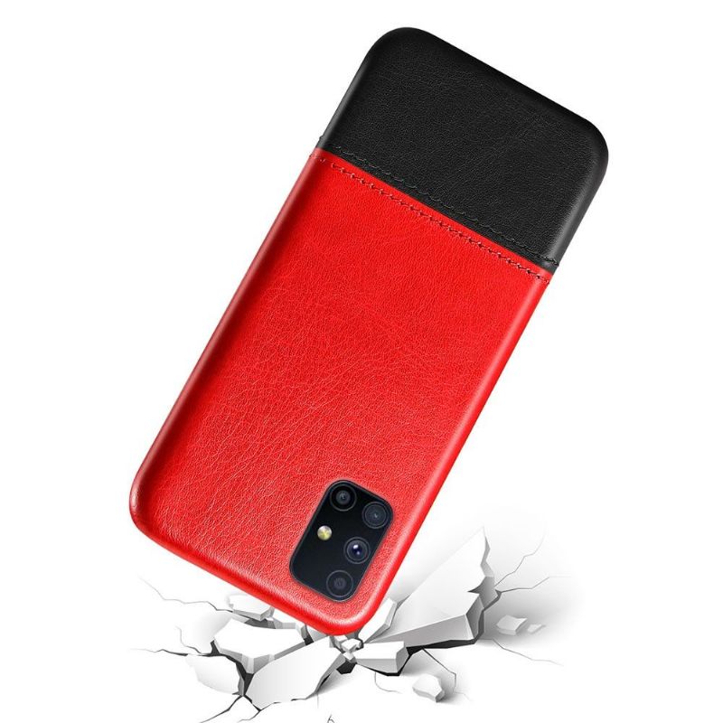 Coque Samsung Galaxy M51 Effet Cuir Bicolore
