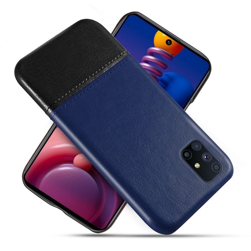 Coque Samsung Galaxy M51 Effet Cuir Bicolore