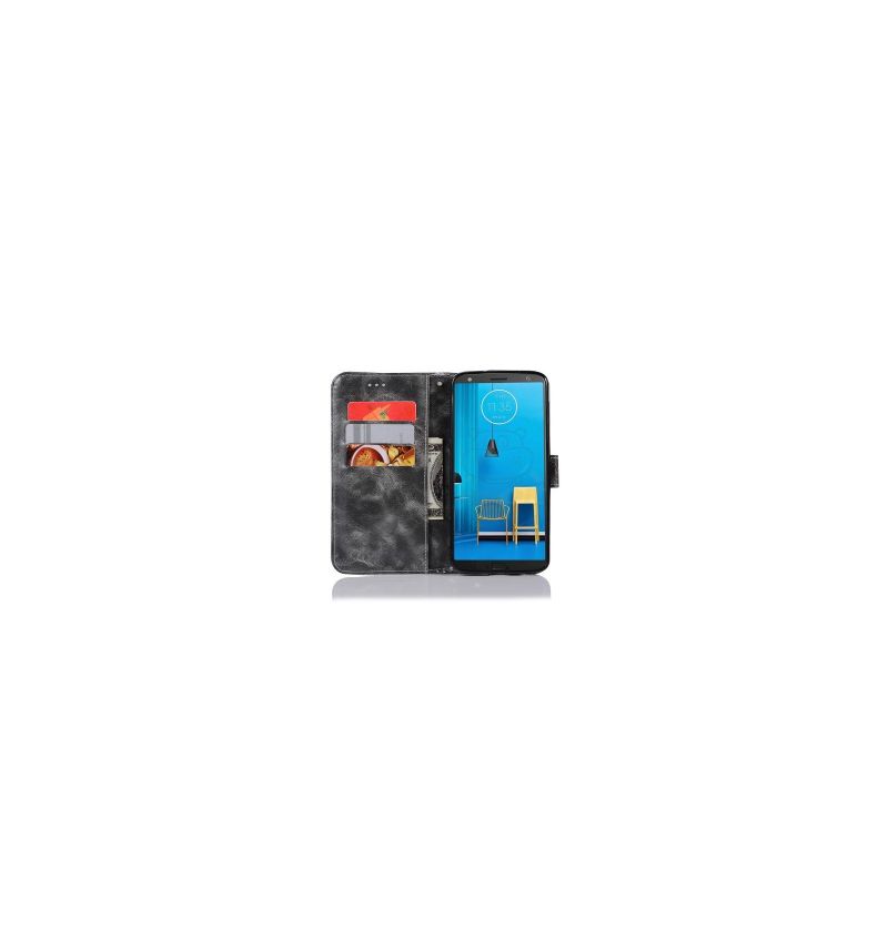 Housse Motorola Moto G6 Plus Cuir Premium Vintage