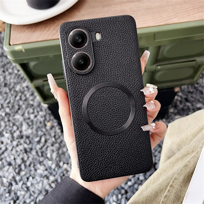 Coque Poco X7 Pro 5G Compatible MagSafe Effet Cuir Texturé