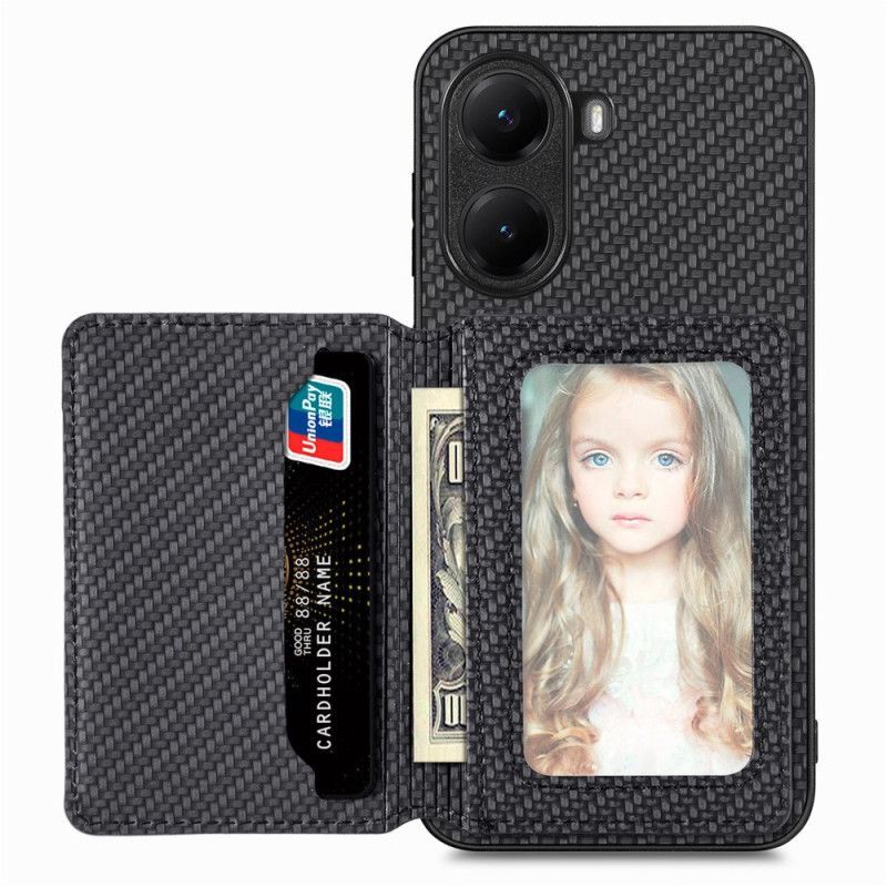 Coque Poco X7 Pro 5G Porte-Cartes RFID Fibre Carbone