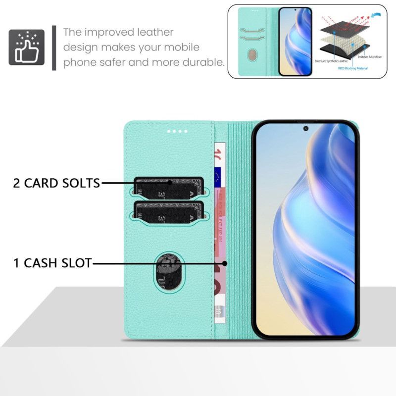 Flip Cover Poco X7 Pro 5G Effet Cuir Texturé Blocage RFID