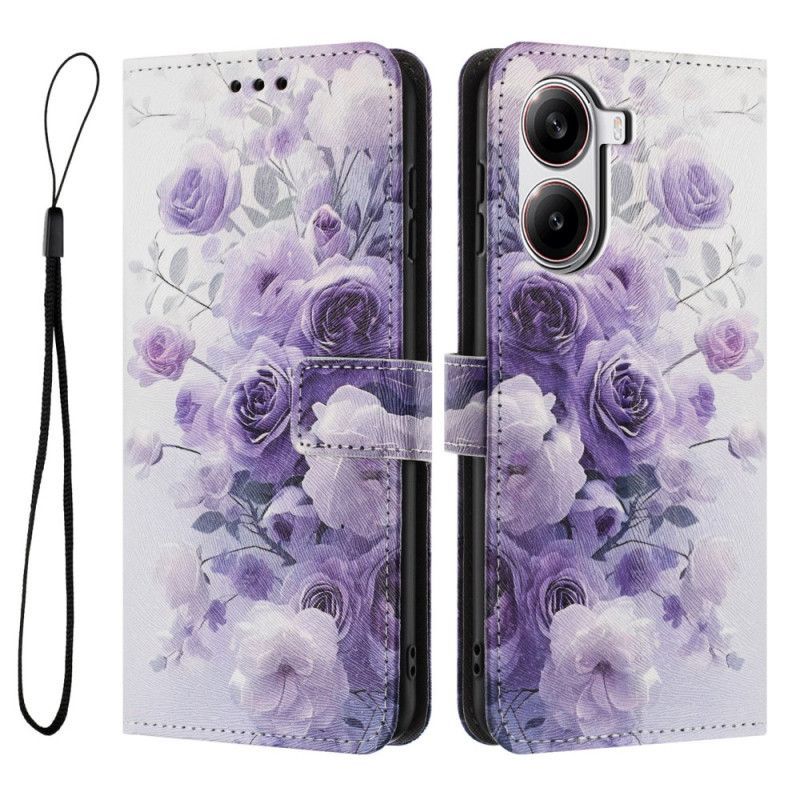 Housse Poco X7 Pro 5G Fleurs Violettes