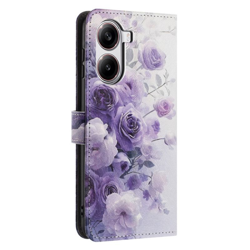Housse Poco X7 Pro 5G Fleurs Violettes