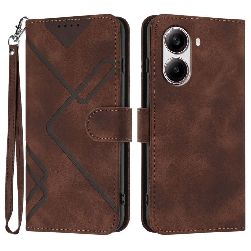 Housse Poco X7 Pro 5G Lignes Géométriques avec Lanière