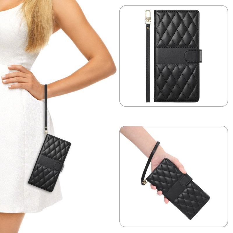 Housse Poco X7 Pro 5G Matelassée à Lanière et Bandoulière