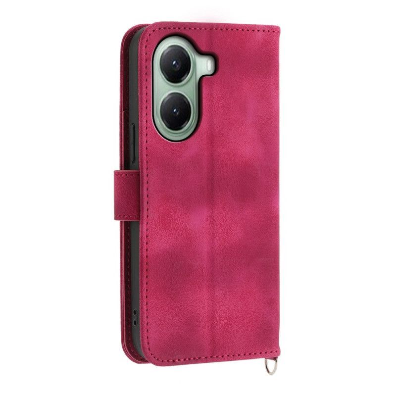 Housse Poco X7 Pro 5G Motif Floral avec Lanière et Bandoulière