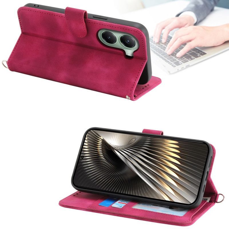 Housse Poco X7 Pro 5G Motif Floral avec Lanière et Bandoulière