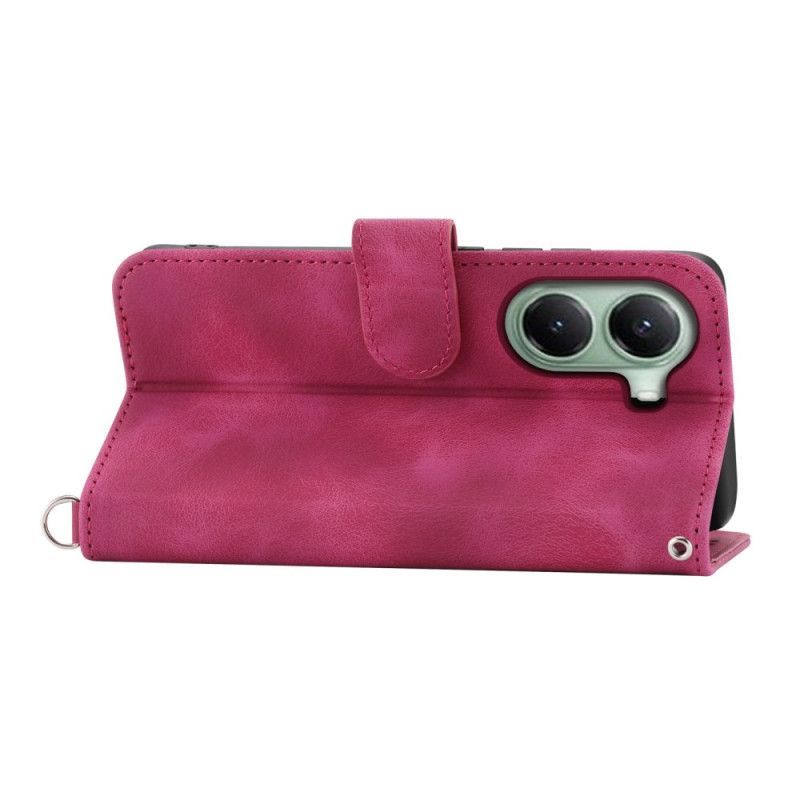 Housse Poco X7 Pro 5G Motif Floral avec Lanière et Bandoulière