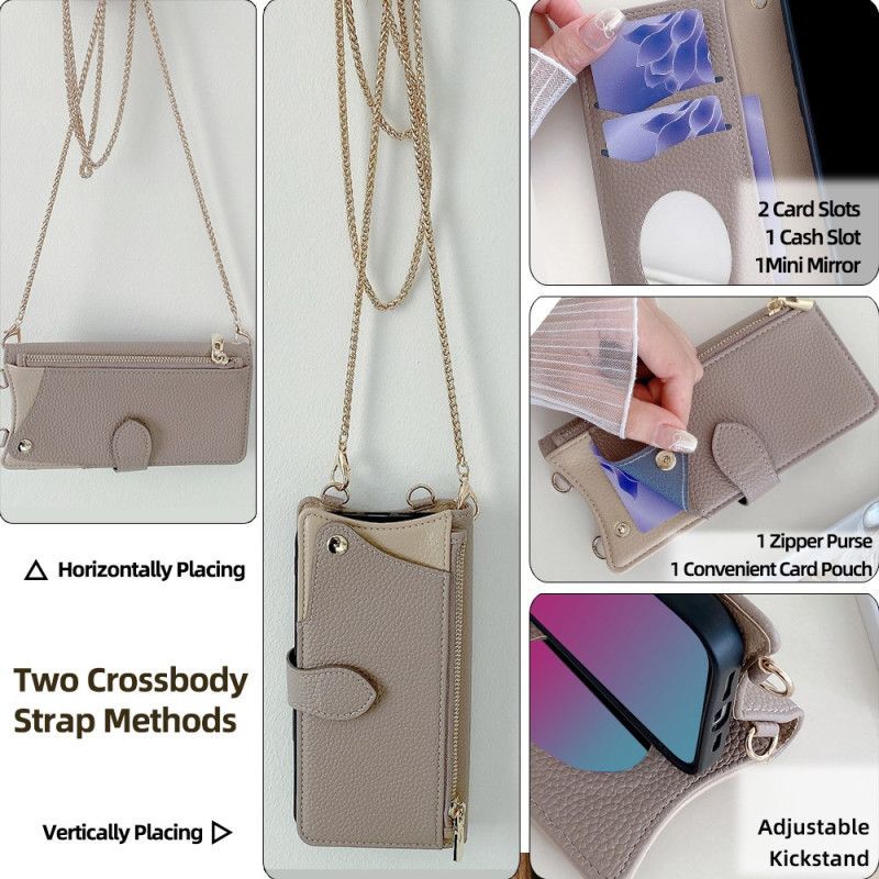 Housse Poco X7 Pro 5G Portefeuille avec Chaîne