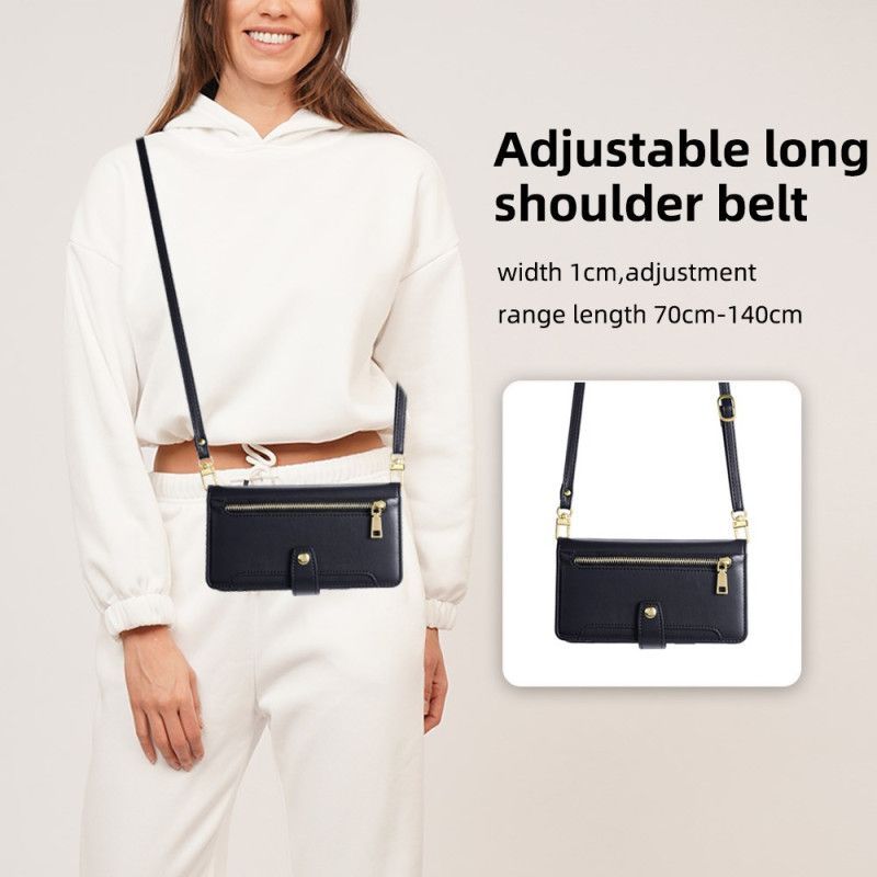 Housse Poco X7 Pro 5G Portefeuille avec Poche Zippée et Sangles