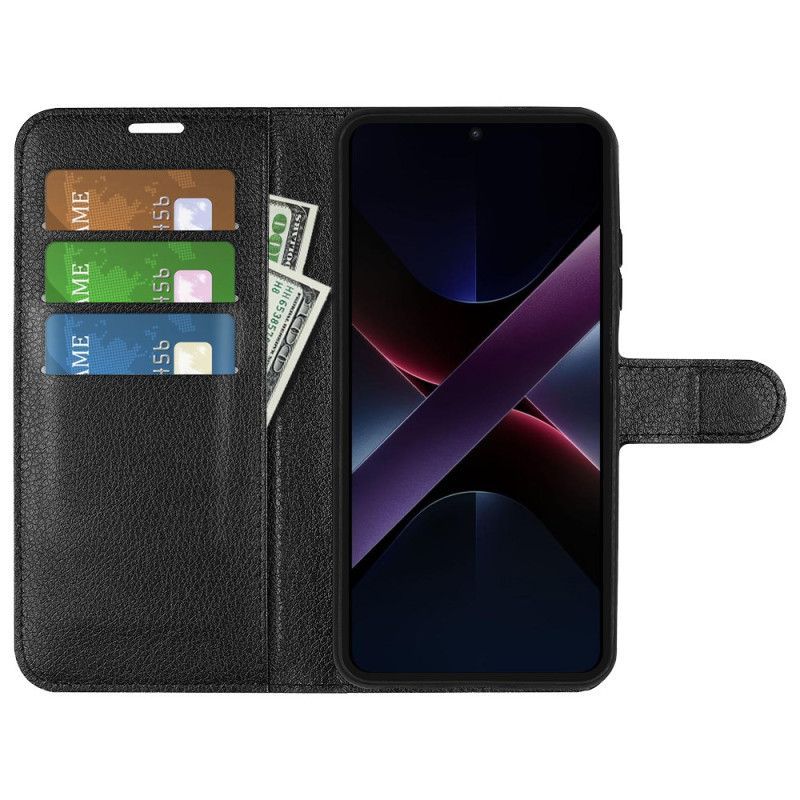 Housse Poco X7 Pro 5G Simili Cuir Litchi