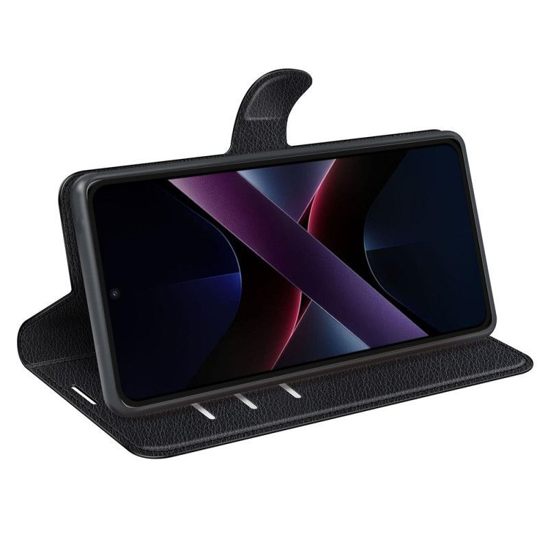 Housse Poco X7 Pro 5G Simili Cuir Litchi