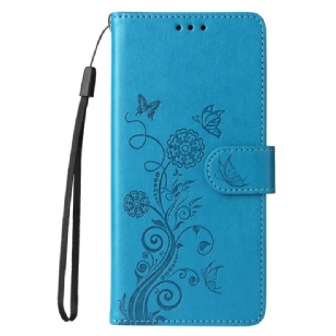 Housse Poco X7 Pro Florale à Lanière