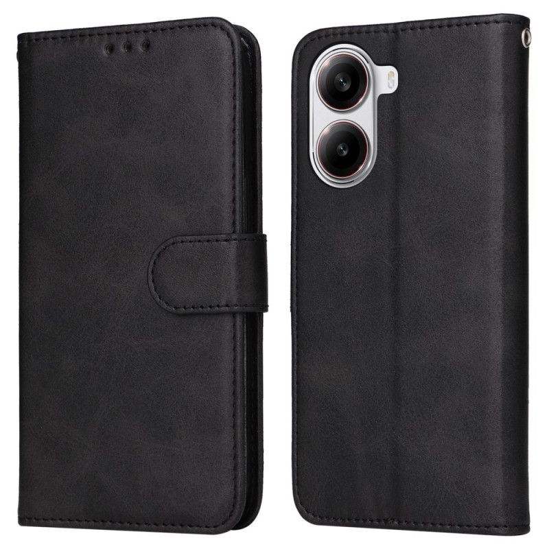 Housse Poco X7 Pro Simili Cuir Uni à Lanière