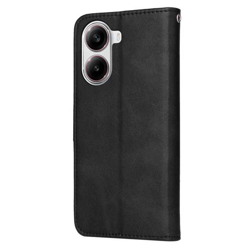 Housse Poco X7 Pro Simili Cuir Uni à Lanière