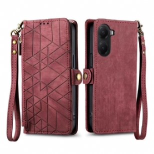 Housse Xiaomi Poco X7 Pro 5G Portefeuille Lignes Géométriques