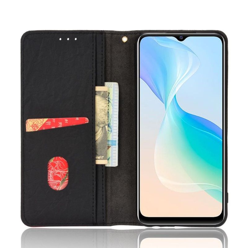 Housse Vivo Y21 / Y21s / Y33s flip cover simili cuir rétro
