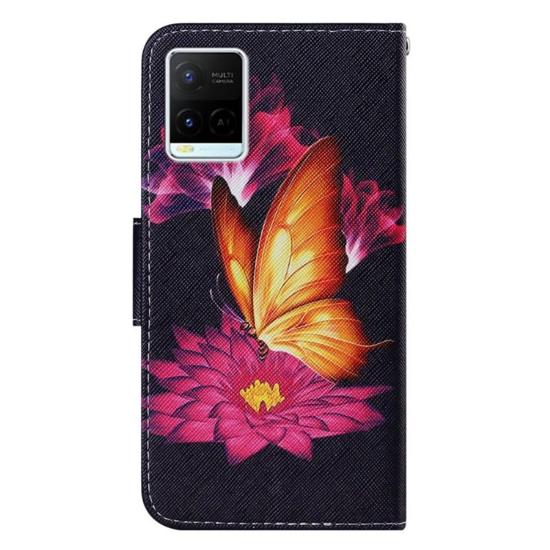 Housse Vivo Y21 / Y21s / Y33s Papillon fleur de lotus