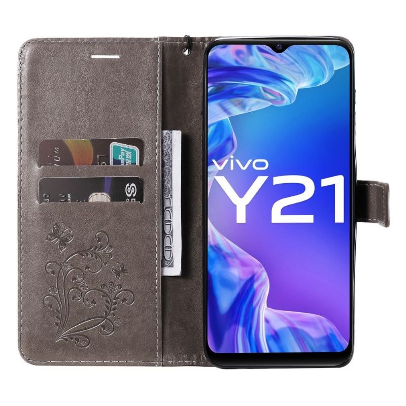 Housse Vivo Y33s / Y21 / Y21s Papillons fonction support
