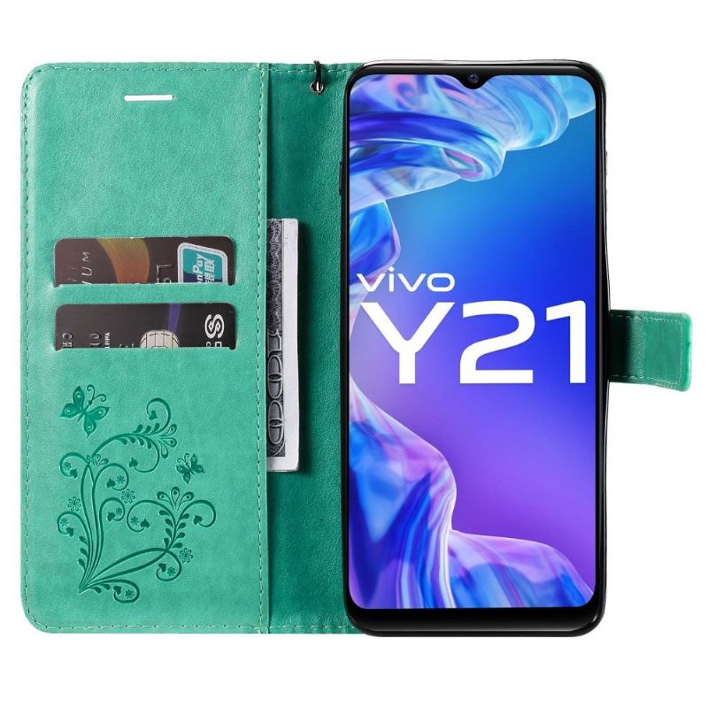 Housse Vivo Y33s / Y21 / Y21s Papillons fonction support