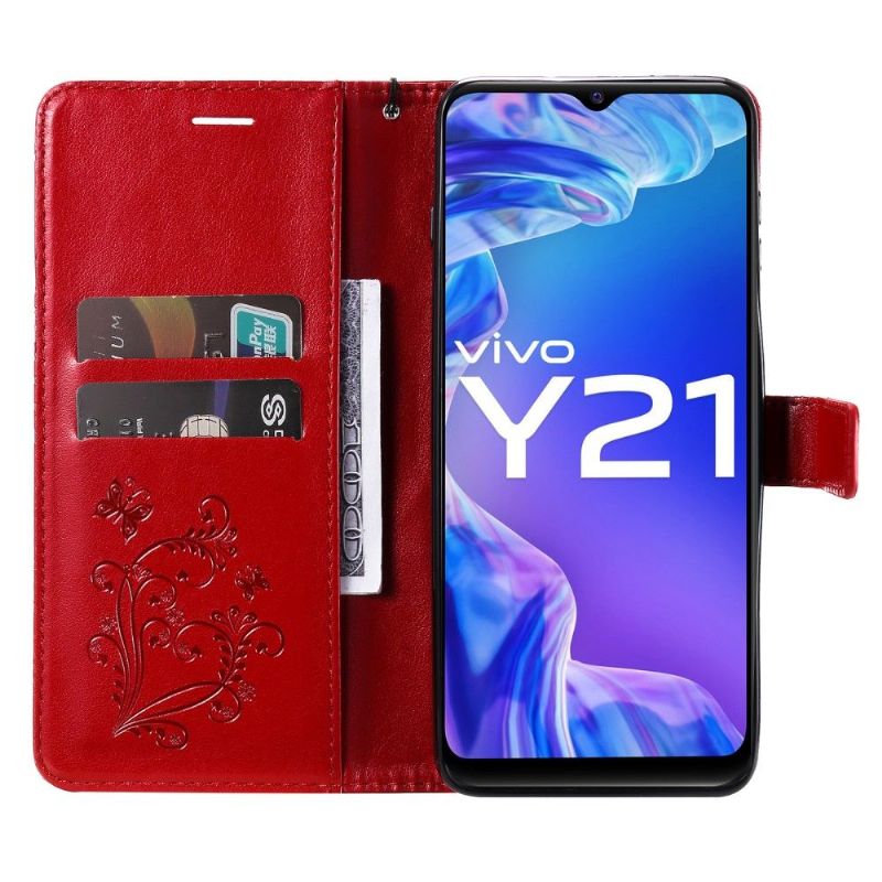 Housse Vivo Y33s / Y21 / Y21s Papillons fonction support