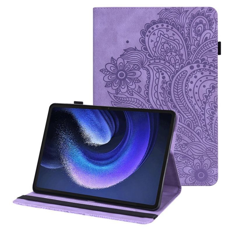 Étui Xiaomi Pad 6 Effet Cuir Floral