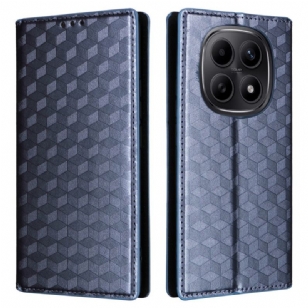 Flip Cover Xiaomi Redmi Note 15 5G / 4G / Poco M8 5G Motif Losanges Gravés